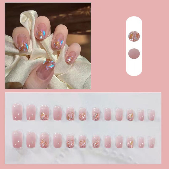 Glitter and gradient design artificial nails Bowlift