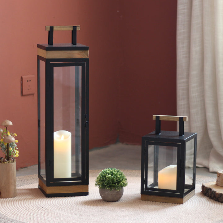 Decorative Lantern with Wooden Handle Bowlift