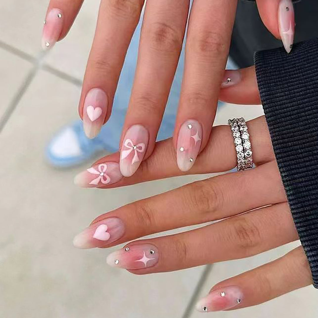 Chic Almond-Shaped Press-On Nail Set Bowlift