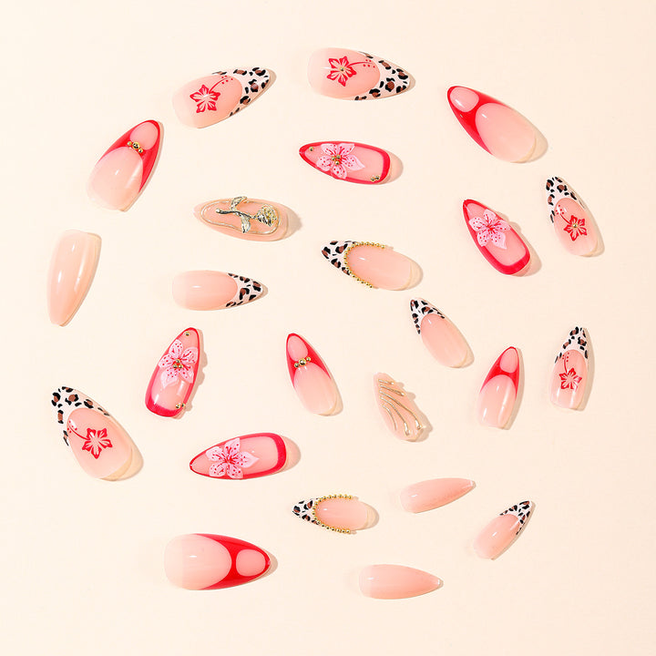 Elegant 3D Floral and Animal Print Nail Art Extensions Bowlift