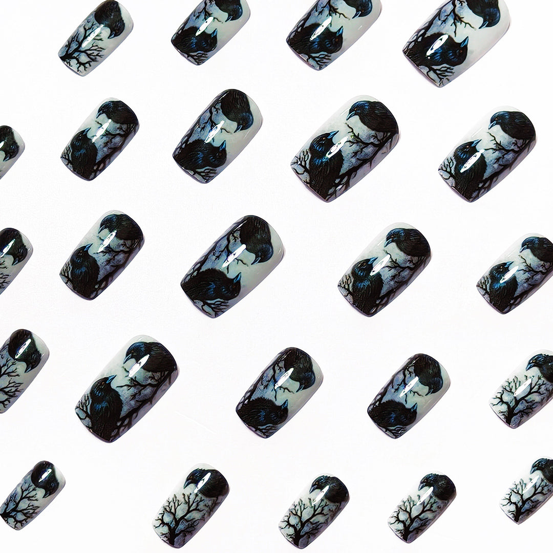 Creative Art Nails in the Elegant Crow Design Bowlift