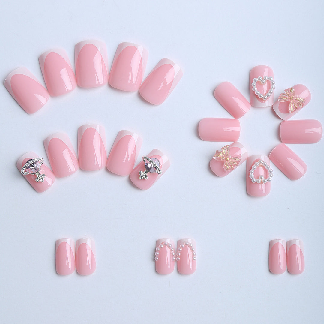 Artificial artificial nails with glamorous decorations Bowlift