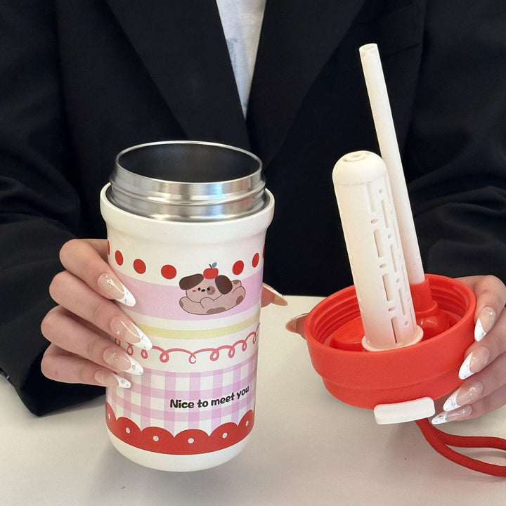 Ladies Insulated Drinking Cup with Cheerful Rabbit Design Bowlift