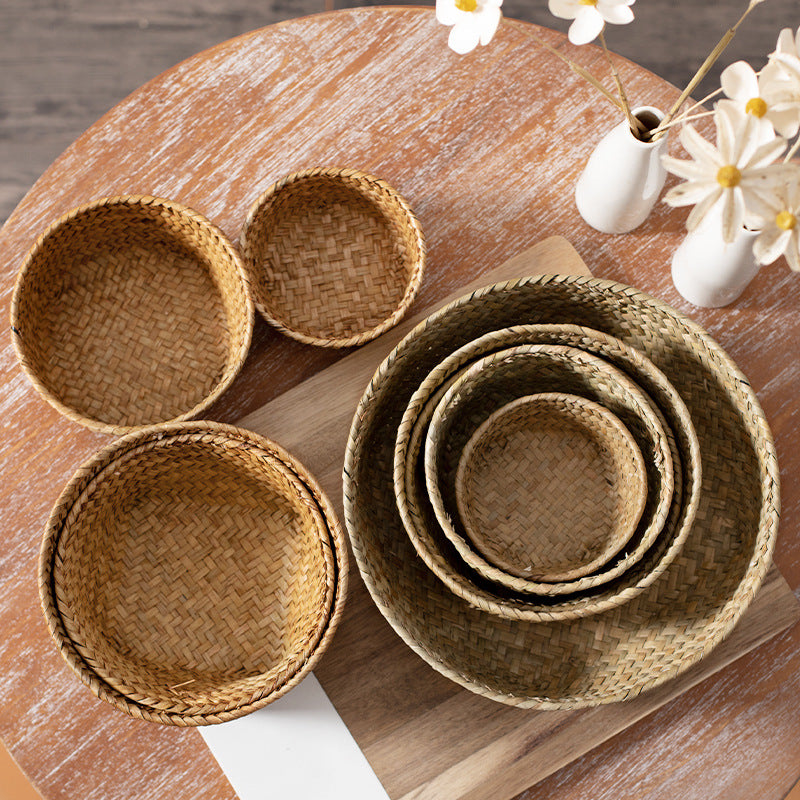 Handmade Natural Fiber Storage Basket Bowlift