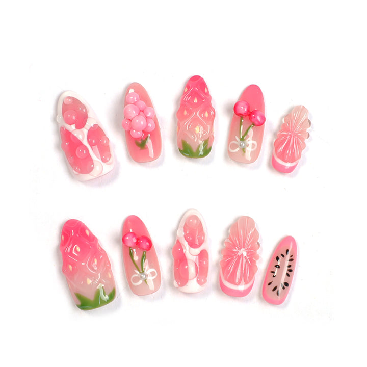 Creative Nail Set with fruity and floral designs Bowlift