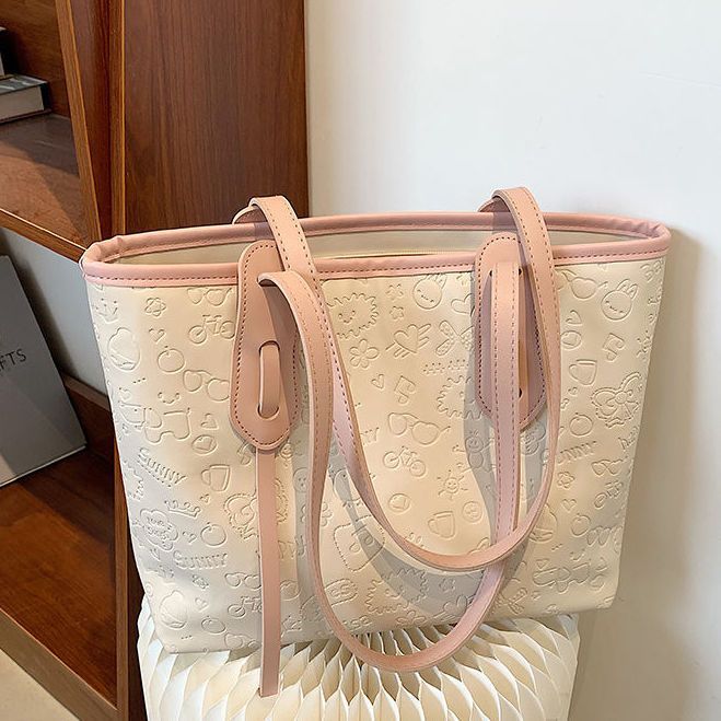 Embossed Graphic Design Tote Bag Bowlift