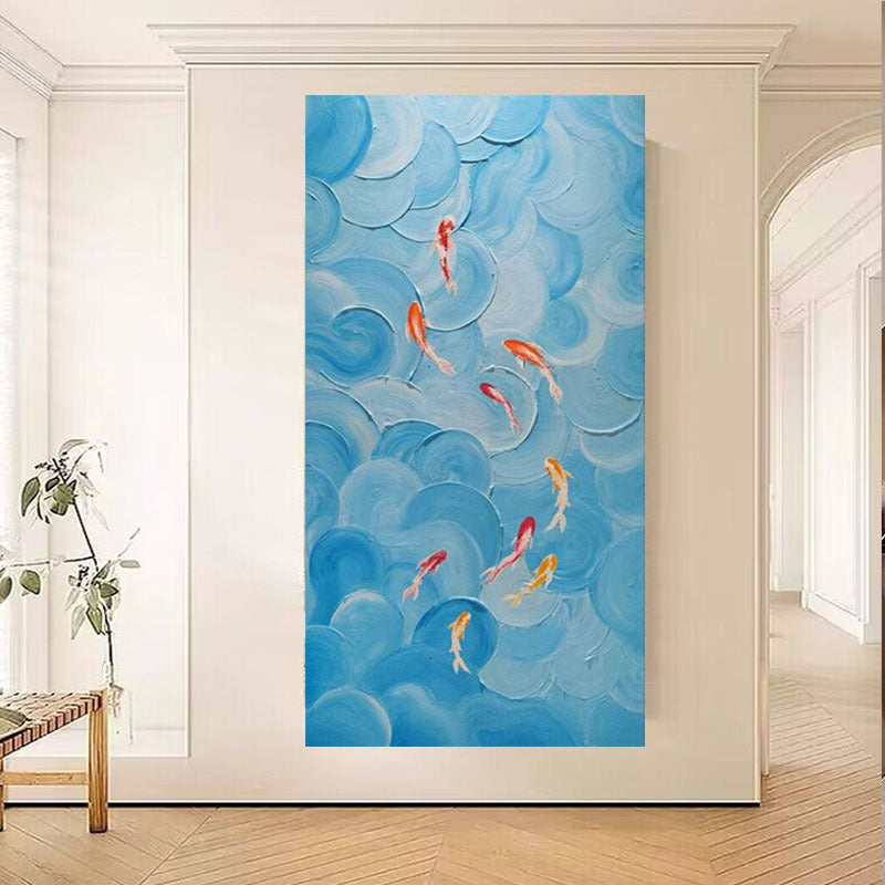 Abstract Fish-Themed Canvas Art