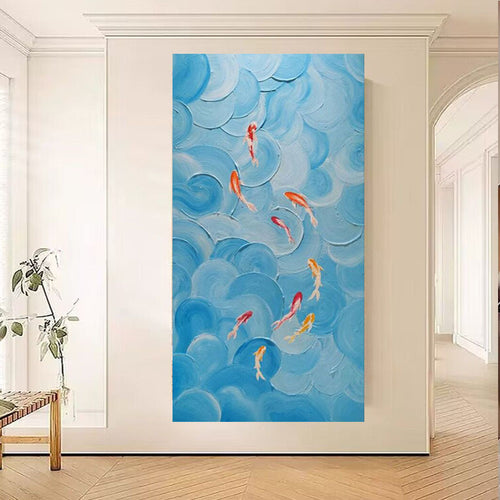 Abstract Fish-Themed Canvas Art