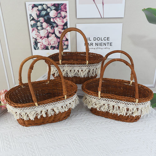Stylish Wicker Picnic Basket Bowlift