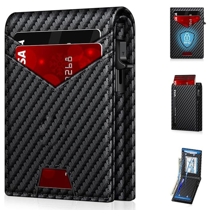 Slim Multi-Card Carbon Fiber Wallet Bowlift