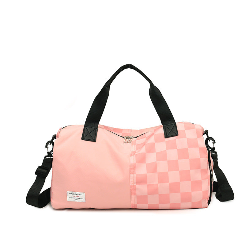 Checkered Pattern Durable Travel Duffel