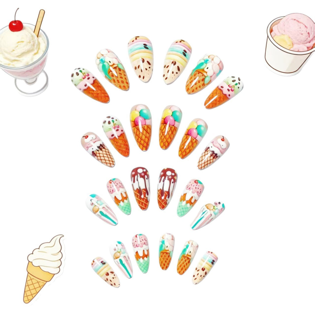 Creative Art Nails with Ice Cream Design Bowlift