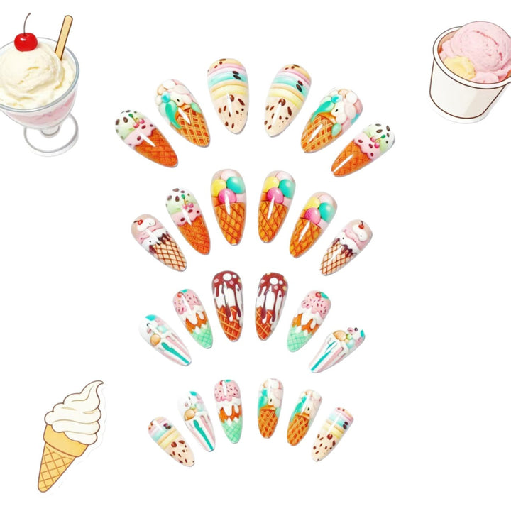 Creative Art Nails with Ice Cream Design Bowlift