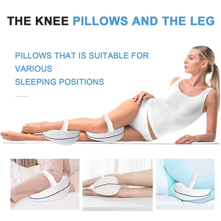 Ergonomic Contoured Memory Foam Knee Pillow with Adjustable Strap Bowlift