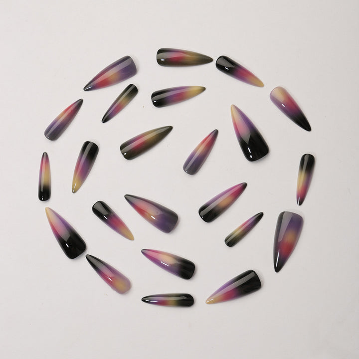 Acrylic Nail Set with Modern Ombre Effect Bowlift