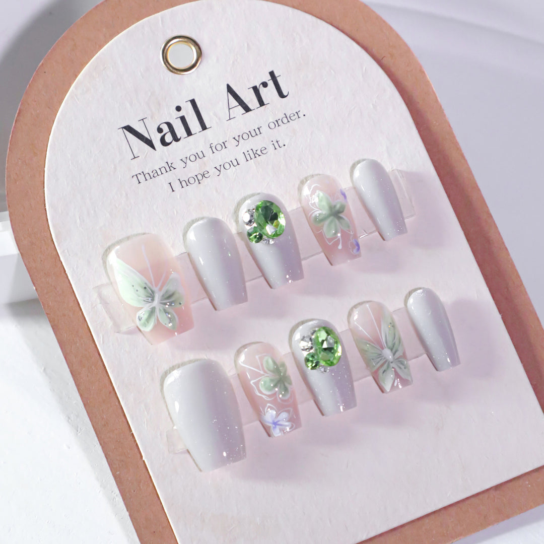 Elegant Nail Art with Floral Accents Bowlift