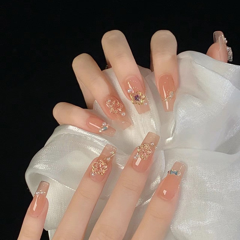 Glittering artificial nails with moon and star motifs Bowlift