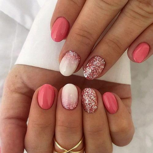 Glittering Press-On Nail Art Set Bowlift