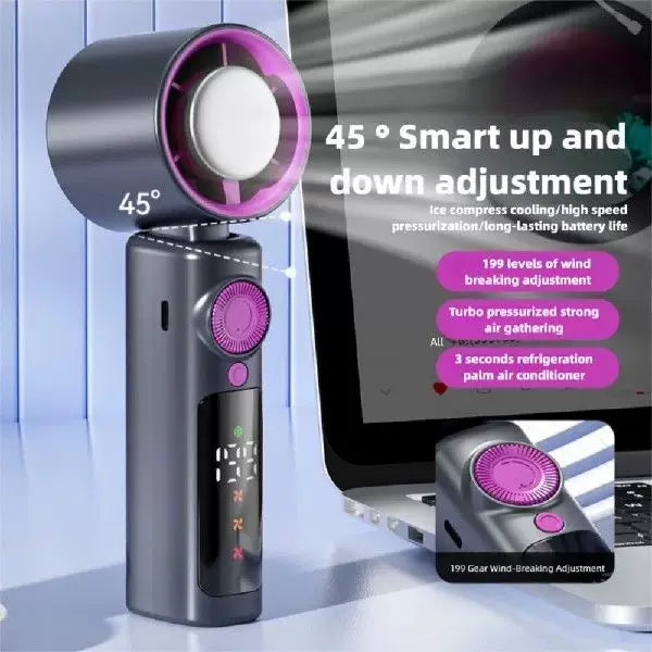 Unisex One Size Compact Wireless Turbine Air Circulator with Digital LED Display Precise Speed Selection Bowlift