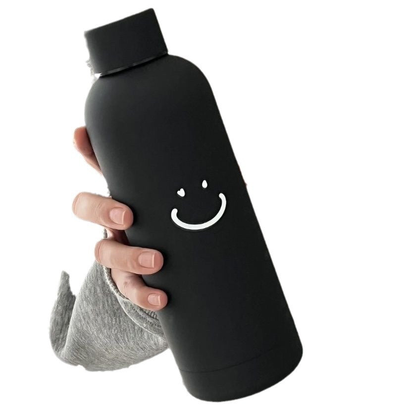 Unisex double-walled stainless steel water bottle with matte powder coating, non-slip surface and leak-proof screw cap Bowlift