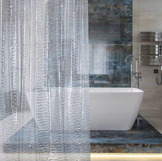 Waterproof Textured Shower Curtain Bowlift