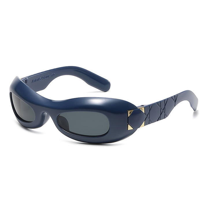 Women's futuristic designer sunglasses with innovative Bowlift frame
