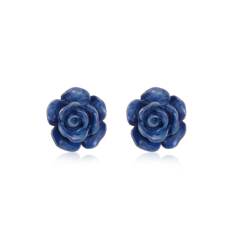 Women's lightweight star earrings with enamel flag design and fishhook Bowlift