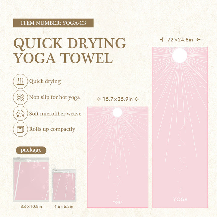 Quick-Drying Non-Slip Microfiber Yoga Towel with Mandala Grip Pattern Bowlift