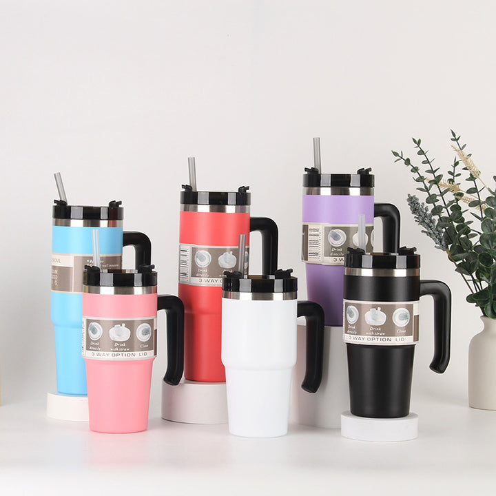 Unisex thermos mug with 3-in-1 drinking options Bowlift