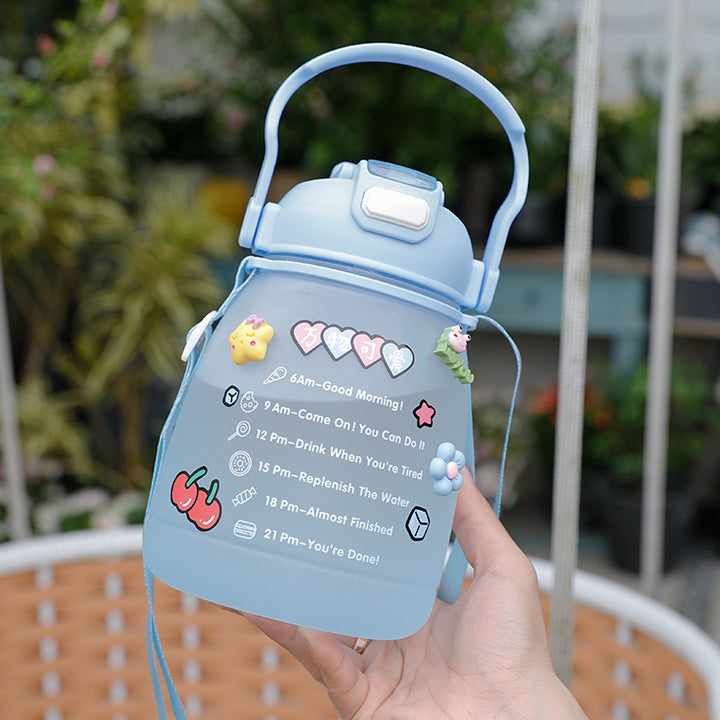 Women’s large water bottle with motivating time display Bowlift