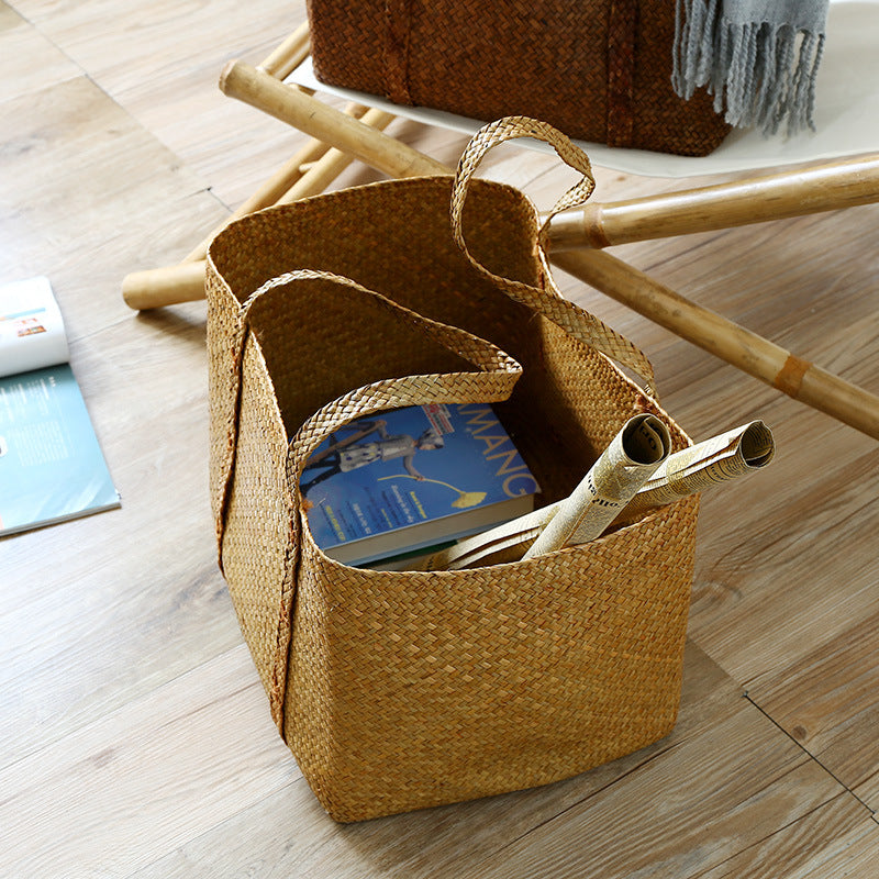 Spacious Woven Storage Baskets with Handles Bowlift