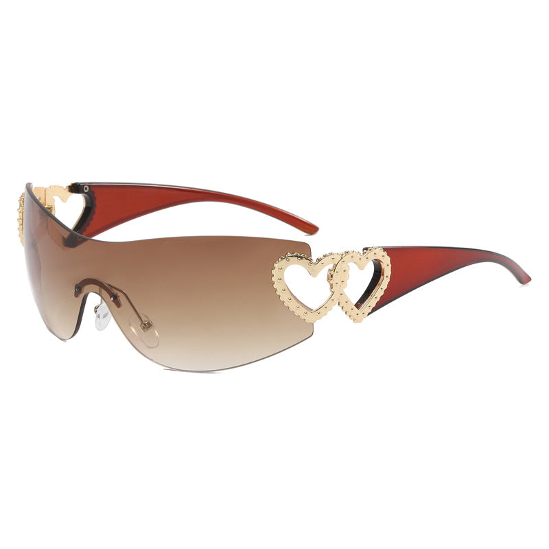 Ladies Fashion Sunglasses with Heart Applications Bowlift