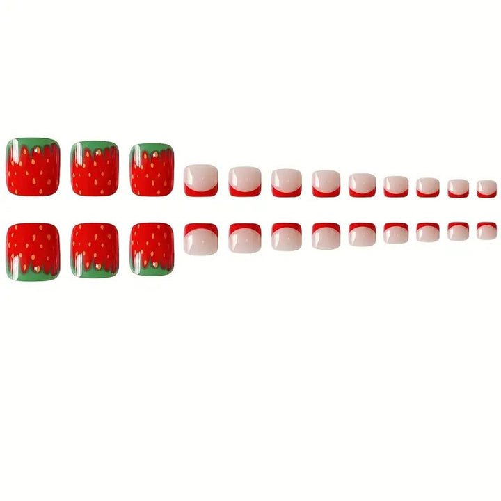 Artistic Strawberry-Themed Pedicure Bowlift