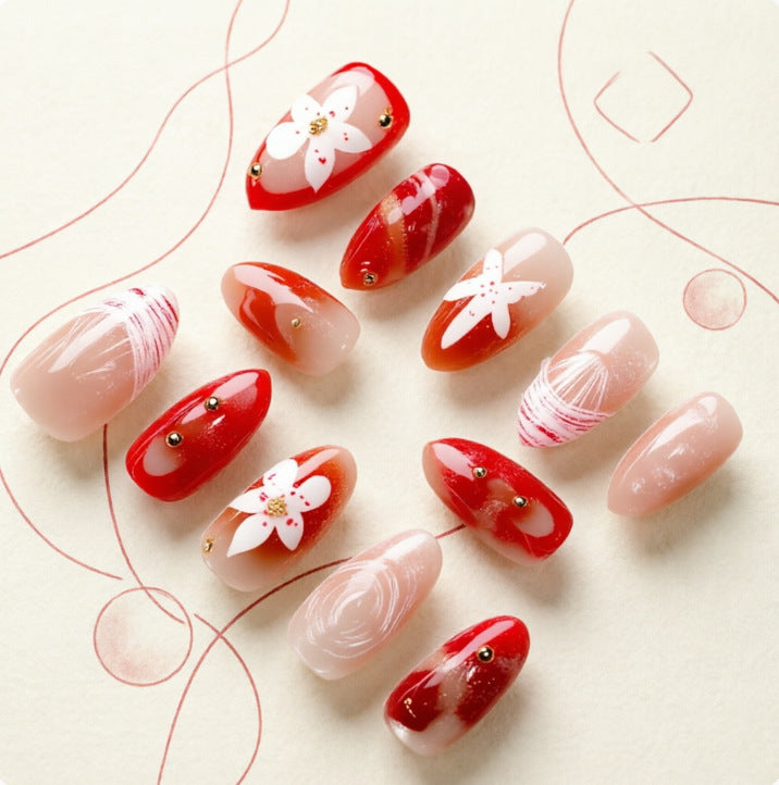 Artificial nails with floral designs Bowlift