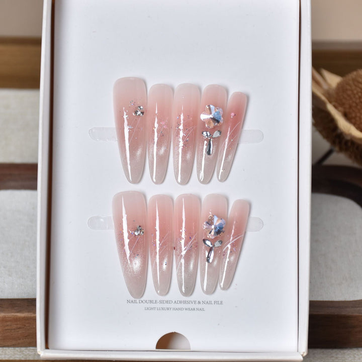 Decorative Gem-Embellished Press-On Nails Bowlift
