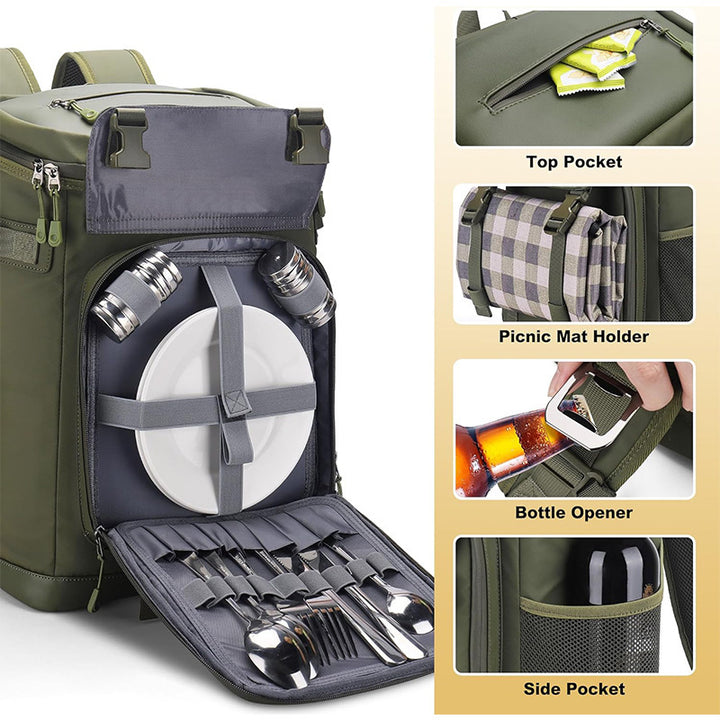 Insulated cooler backpack with side mesh pockets Bowlift