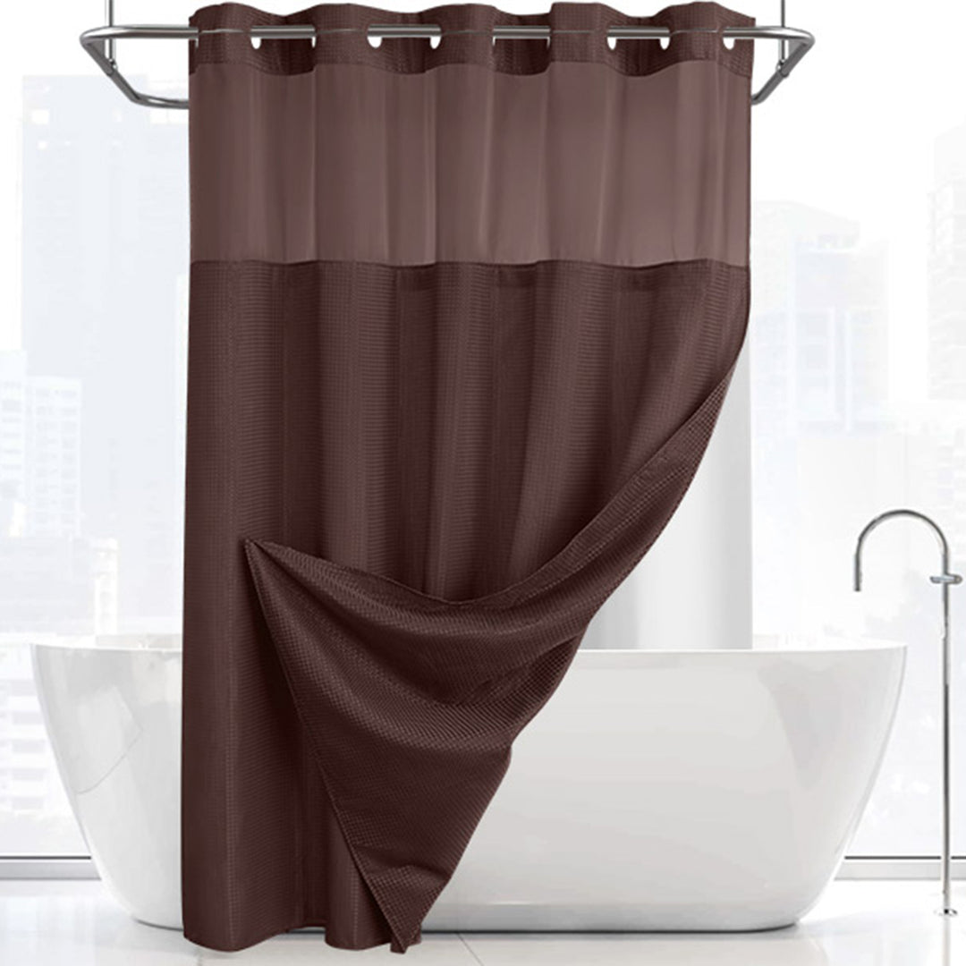 Textured Weave Shower Curtain Bowlift