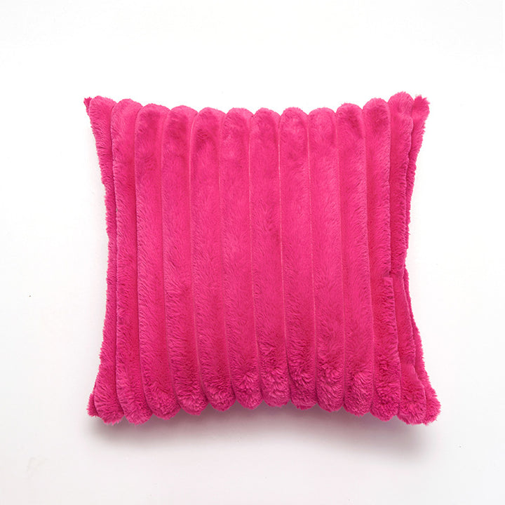 Plush Ribbed Decorative Throw Pillow