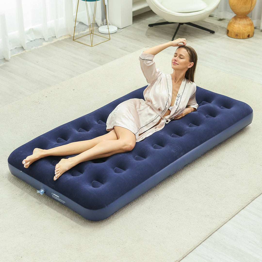 Women's Inflatable Luxury Air Mattress with Soft Velour Surface Bowlift