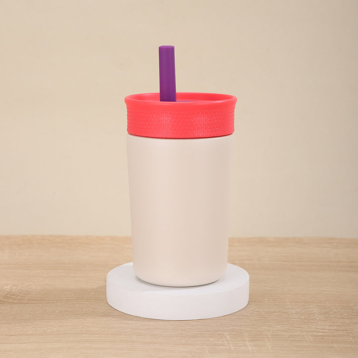 Ladies Insulated Drinking Bottle with Silicone Lid and Straw Bowlift