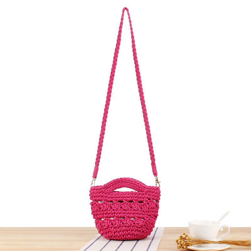 Playful macrame shoulder bag with braided handle Bowlift