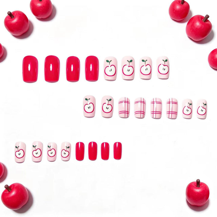 Artificial nails with fruity apple design Bowlift