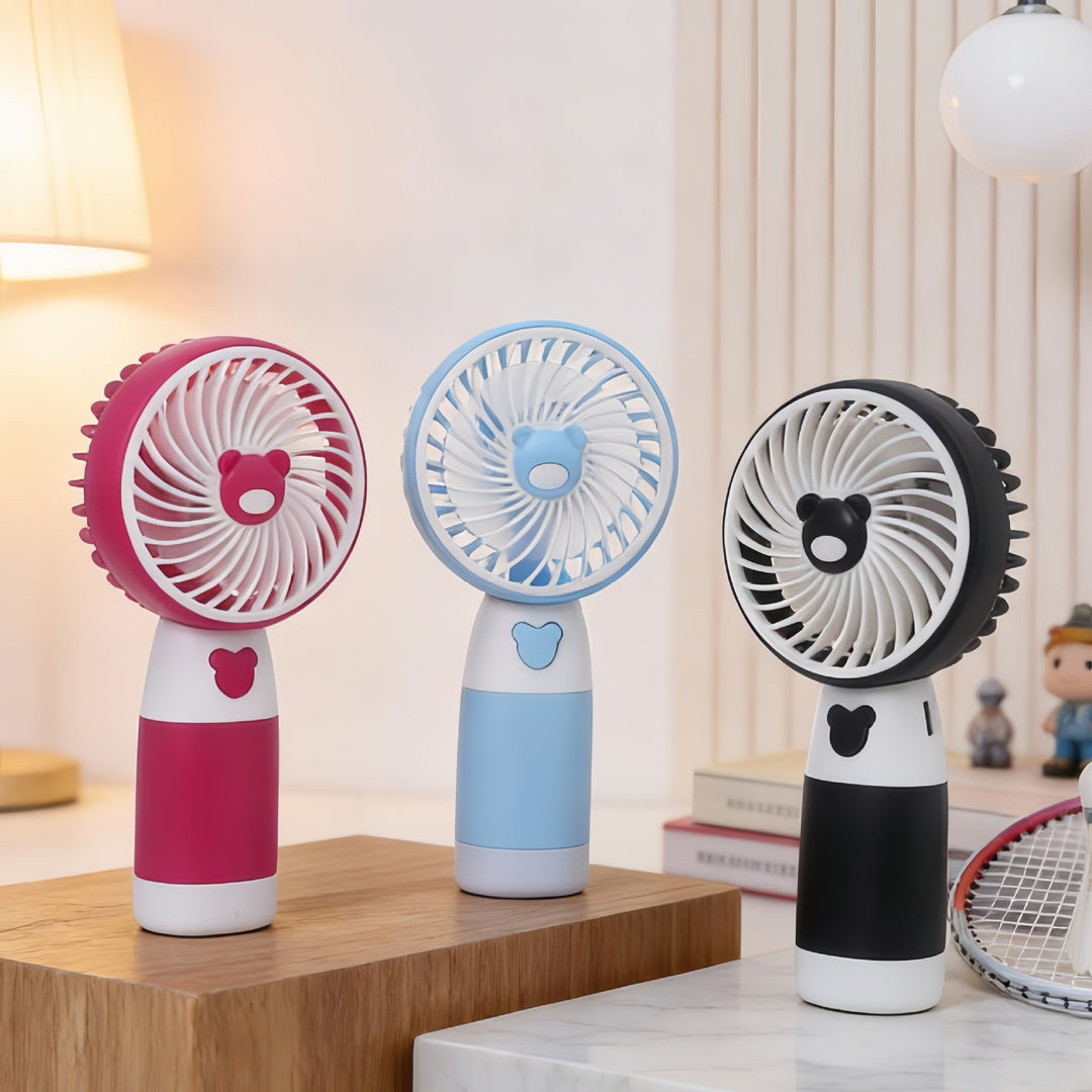 Women's portable handheld fan with joyful animal design Bowlift