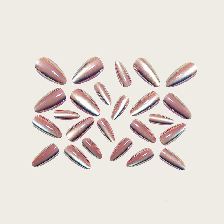 Shiny nail extensions with shimmering effects Bowlift