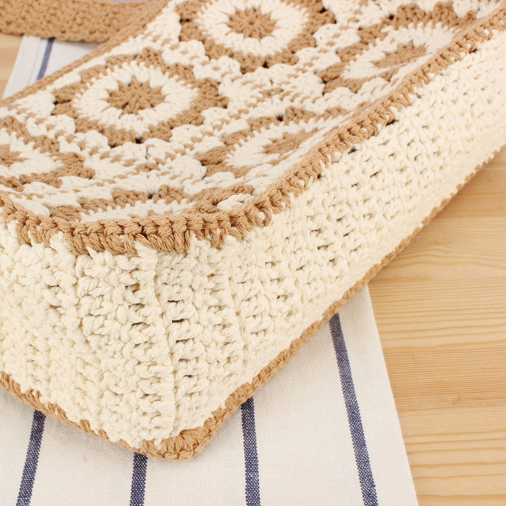 Macramé Shopper with Floral Design Bowlift