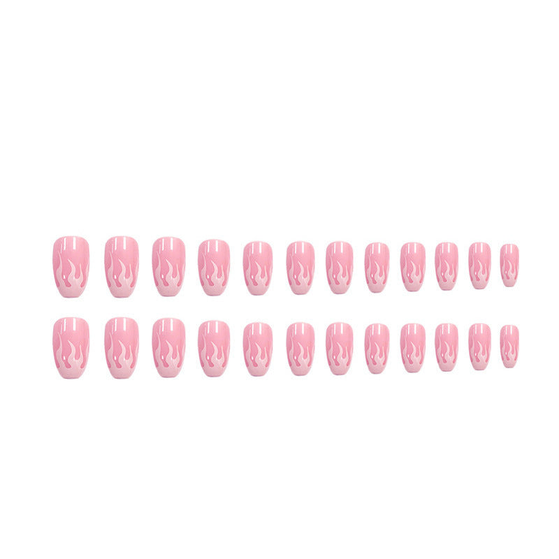 Art nail set with modern flame designs Bowlift