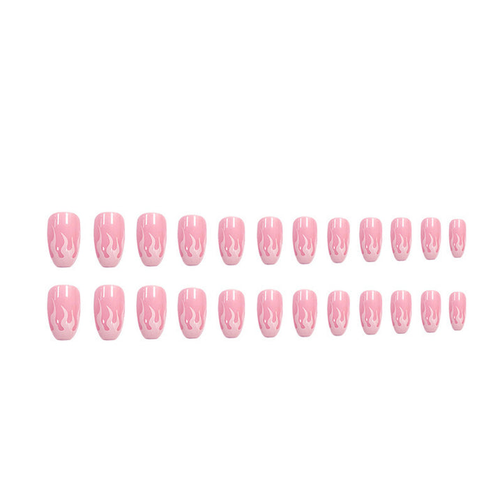 Art nail set with modern flame designs Bowlift
