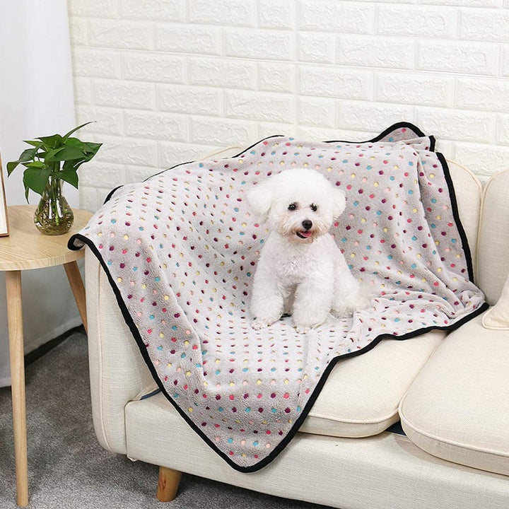 Women's Cozy Plush Blanket with Polka Dot Pattern Bowlift