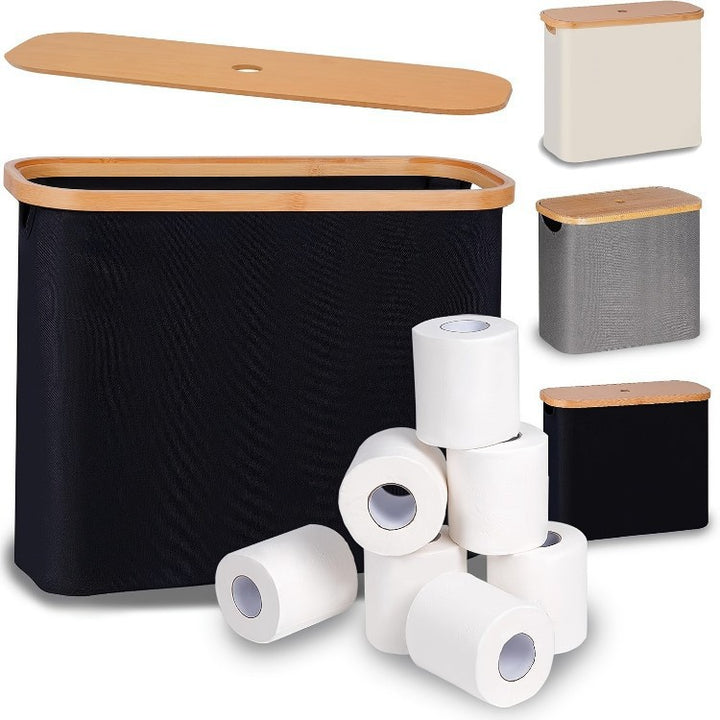 Multifunctional laundry storage box with bamboo lid Bowlift