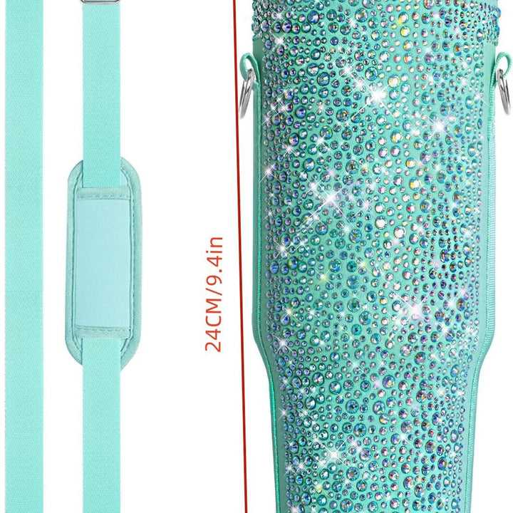Ladies drinking bottle cover with sparkling rhinestones Bowlift